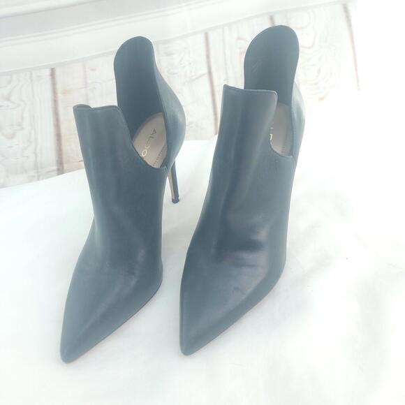 Aldo Black Double Arch Pump Exposed Ankle Size 7 Bootie - Picture 4 of 9